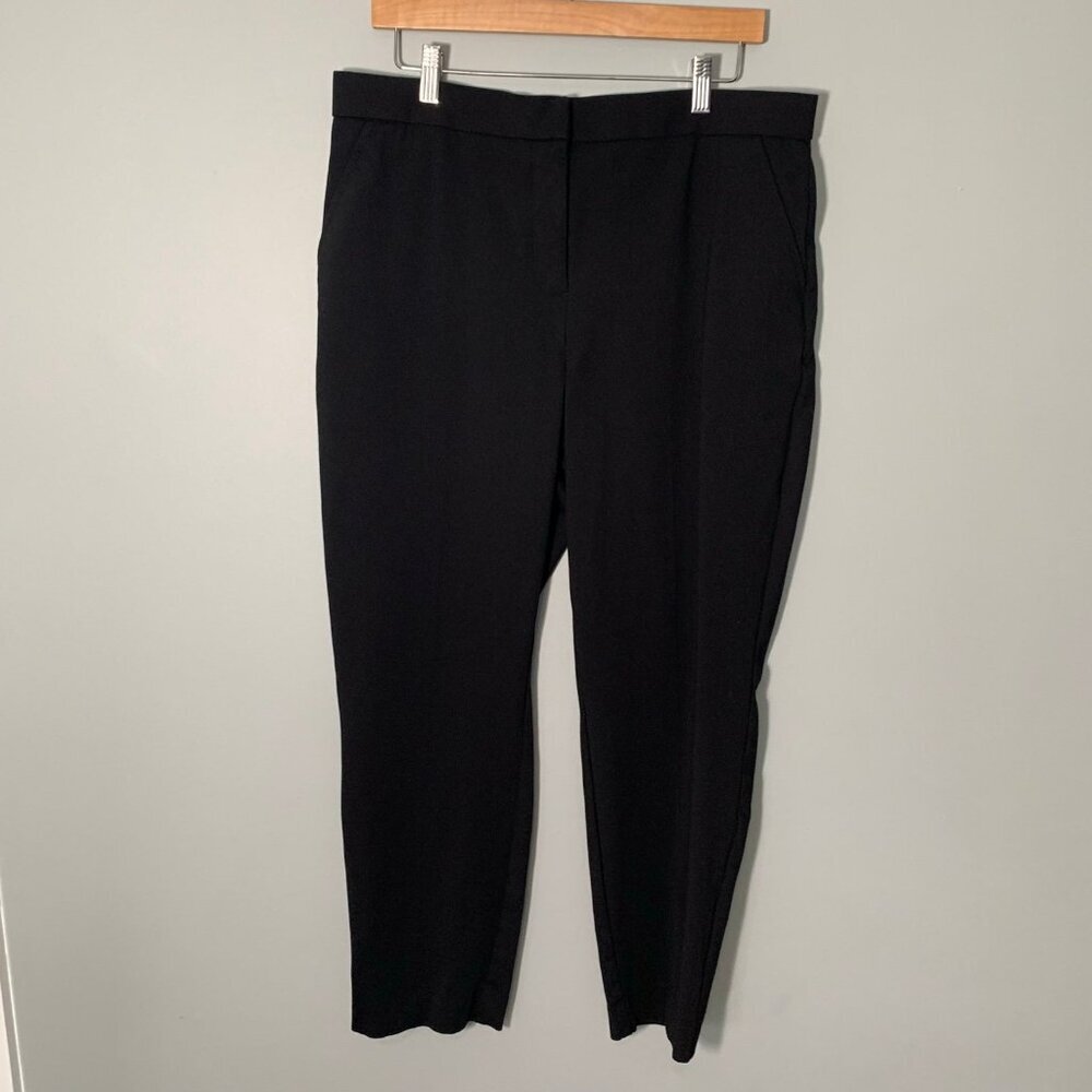 Banana Republic Womens Black Tapered Ankle Dress Pants Size 14 Ponte Stretch